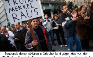Merkel - Demonstration Griechenland
