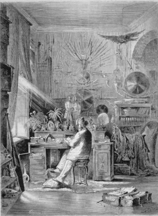 Friedrich Gerstäcker in seinem Arbeitszimmer in Braunschweig