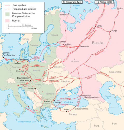 Piplines aus Russland nach Europa