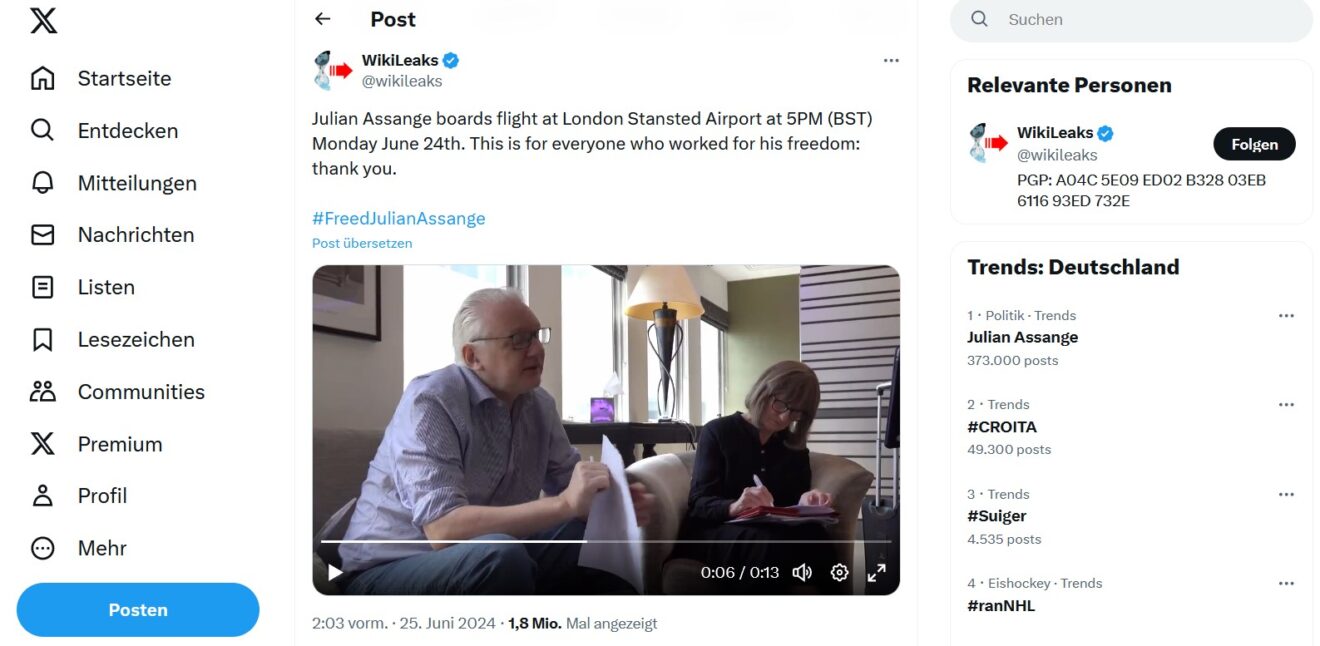 Freiheit mit bitterem Beigeschmack – Julian Assange geht Deal mit US-Justiz ein und wird freigelassen